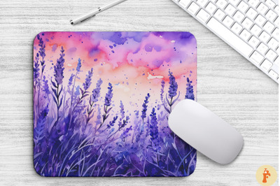 Watercolor Lavender Mouse Pad Design