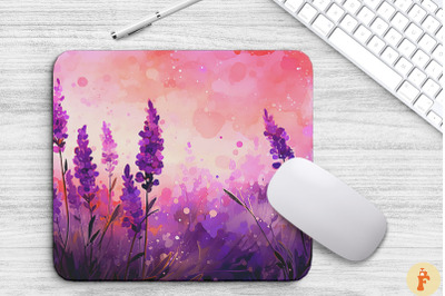 Watercolor Lavender Mouse Pad Design