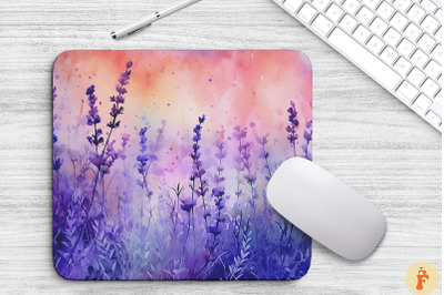 Watercolor Lavender Mouse Pad Design