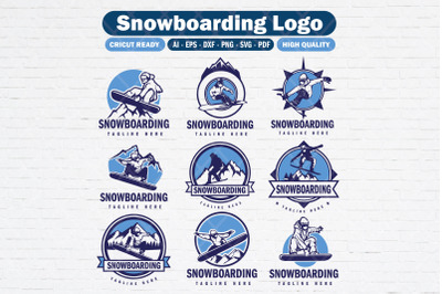 Collection of snowboarding logo
