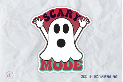 Scary Mode - Printable Halloween Sticker