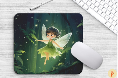 Cute Fairy In Magical Forest Mouse Pad