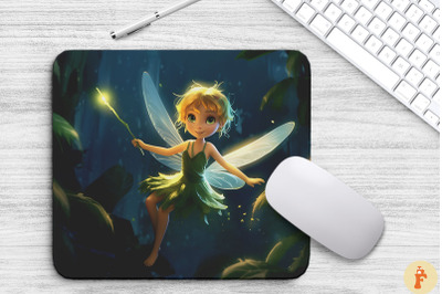 Cute Fairy In Magical Forest Mouse Pad