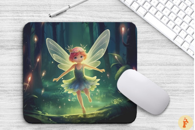 Cute Fairy In Magical Forest Mouse Pad