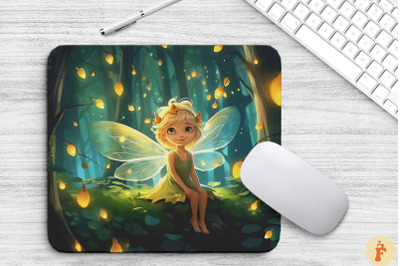 Cute Fairy In Magical Forest Mouse Pad