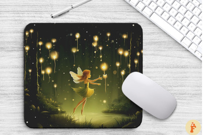 Cute Fairy In Magical Forest Mouse Pad