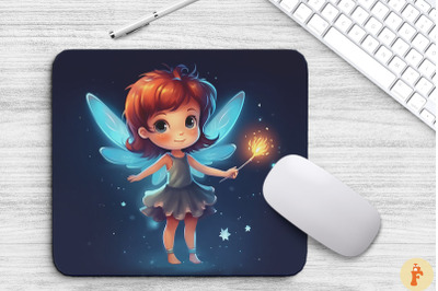 Cute Fairy With Magic Wand Mouse Pad