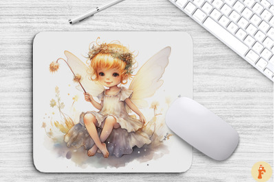 Watercolor Adorable Fairy Mouse Pad