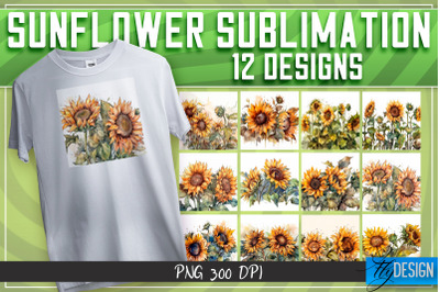 Sunflowers Sublimation | Happy Design | T-shirt Design