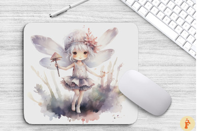 Watercolor Adorable Fairy Mouse Pad