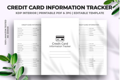 Credit Card Information Tracker Kdp Interior