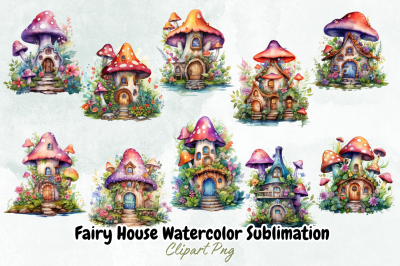 Fairy House Watercolor Sublimation