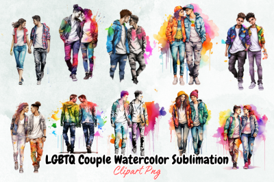 LGBTQ Couple Watercolor Sublimation