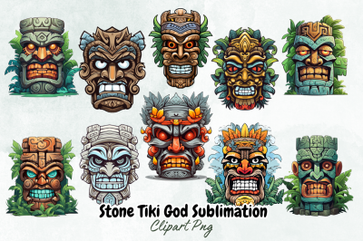 Stone Tiki God Sublimation Clipart