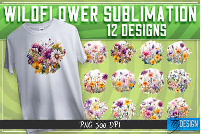 Wildflowers Sublimation | Happy Design | T-shirt Design