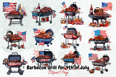 Barbecue Grill for 4th of July Clipart