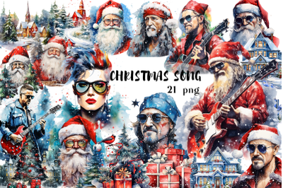 CHRISTMAS SONG New Year Santa Music Clip Art