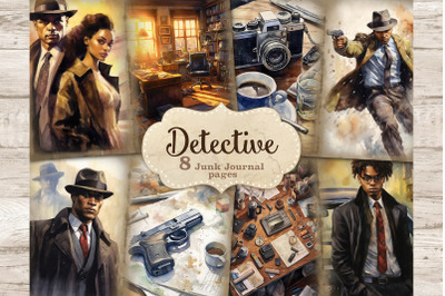 Detective Junk Journal Kit | True Crime Collage Sheets