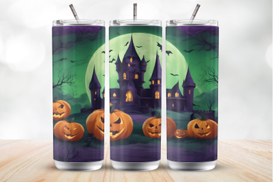 Halloween Scary House 20 Oz Tumbler Wrap Sublimation Design