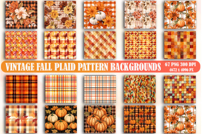Vintage Fall Plaid Pattern Backgrounds