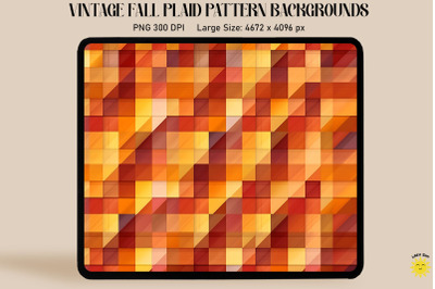 Autumn Checkered Pattern Warm Colors