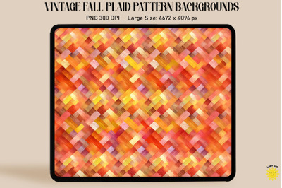 Autumn Checkered Pattern Warm Colors