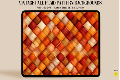 Autumn Checkered Pattern Warm Colors