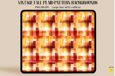 Autumn Checkered Pattern Warm Colors