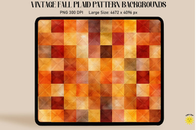 Autumn Checkered Pattern Warm Colors