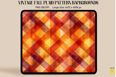 Autumn Checkered Pattern Warm Colors