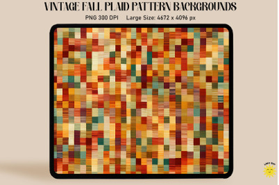 Fall Color Checkered Pattern Backgrounds