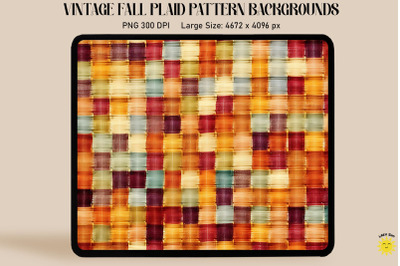 Fall Color Checkered Pattern Backgrounds