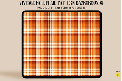 Fall Plaid With Maple Leaves And Pumpkin