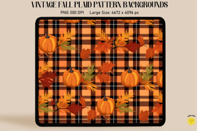 Fall Color Plaid Pattern Backgrounds