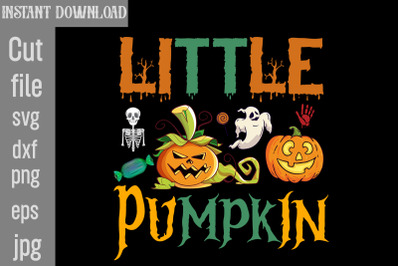 Little Pumpkin SVG cut file,Halloween SVG Bundle, Retro Halloween Bund