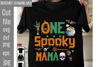 One Spooky Mama SVG cut file&2C;Halloween SVG Bundle&2C; Retro Halloween Bun