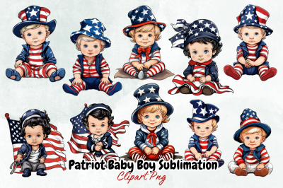 Patriot Baby Boy Sublimation Clipart