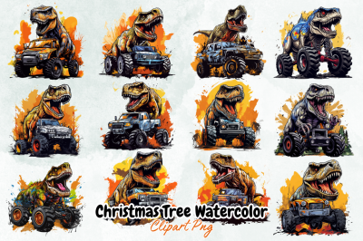 T Rex Monster Truck Sublimation Clipart