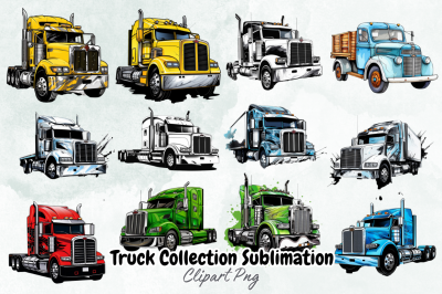 Truck Collection Sublimation Clipart