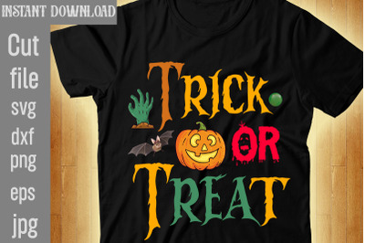 Trick or Treat SVG cut file&2C;Halloween SVG Bundle&2C; Retro Halloween Bund