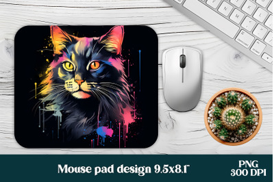 Animal mouse pad | Rainbow cat mousepad
