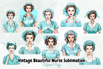 Vintage Beautiful Nurse Sublimation