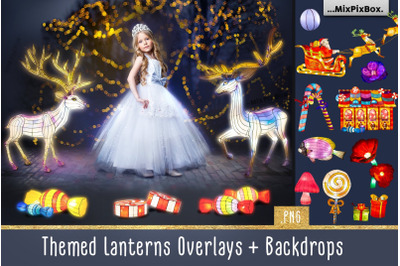 Themed Lantern Overlays and Backdrop
