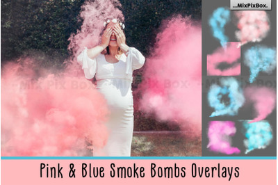 Pink and Blue Smoke Bombs Overlays