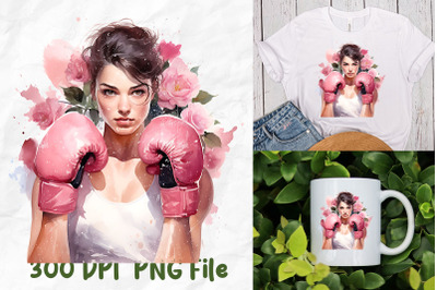 Breast Cancer Pink Girl Boxing Glove