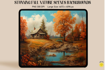 Vintage Tranquil Fall Landscape