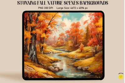 Vintage Tranquil Fall Landscape