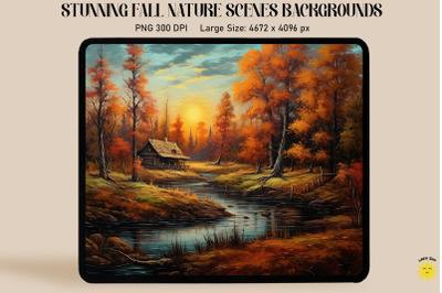 Vintage Tranquil Fall Landscape