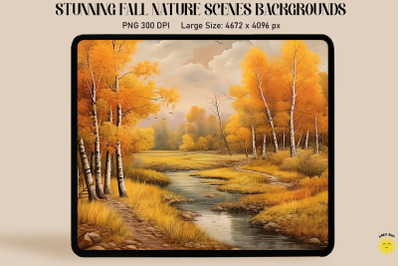 Vintage Tranquil Fall Landscape