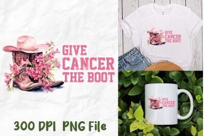 Give Cancer The Boot Pink Cowboy Flower